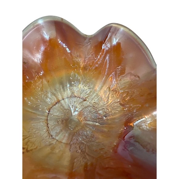 Vintage Fenton Marigold Holly and Berry 4” set of 2?compotes - Picture 2 of 8